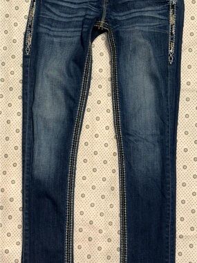 Rock Revival Becky Jeans Size 26 Dark Wash Rhinestone Embellished